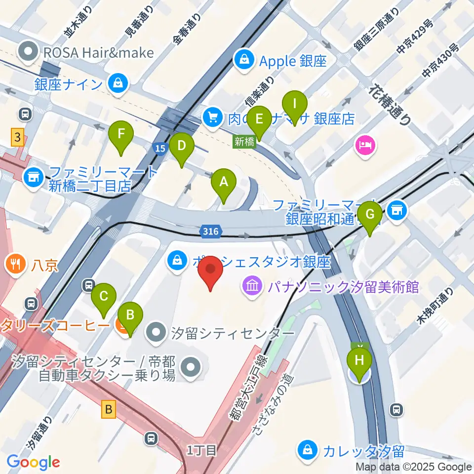 旧新橋停車場 鉄道歴史展示室周辺の駐車場・コインパーキング一覧地図