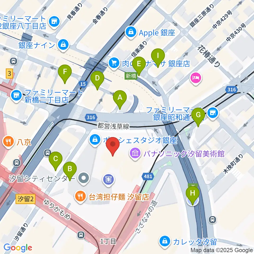 旧新橋停車場 鉄道歴史展示室周辺の駐車場・コインパーキング一覧地図