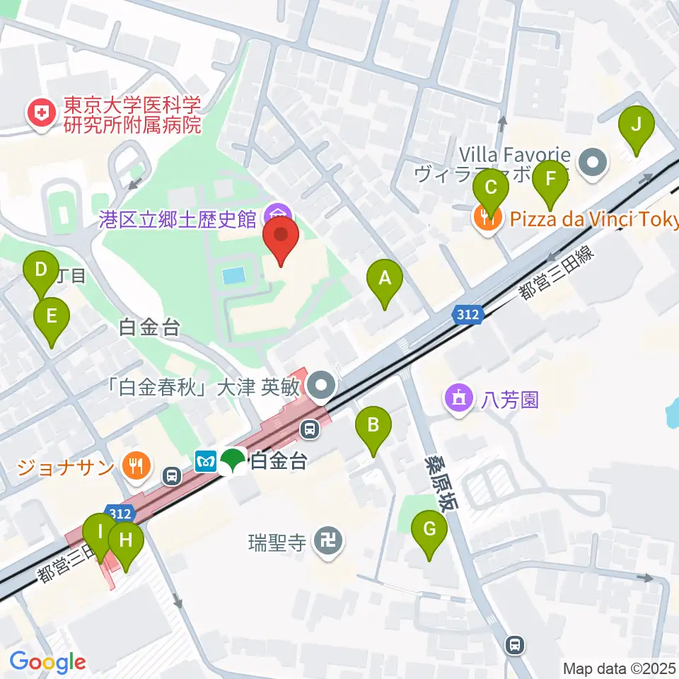 港区立郷土歴史館周辺の駐車場・コインパーキング一覧地図