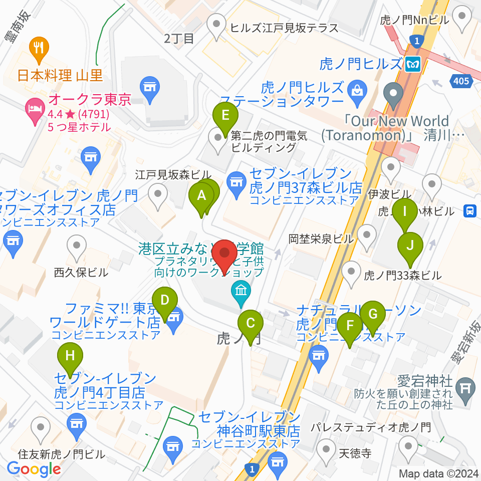 港区立みなと科学館周辺の駐車場・コインパーキング一覧地図