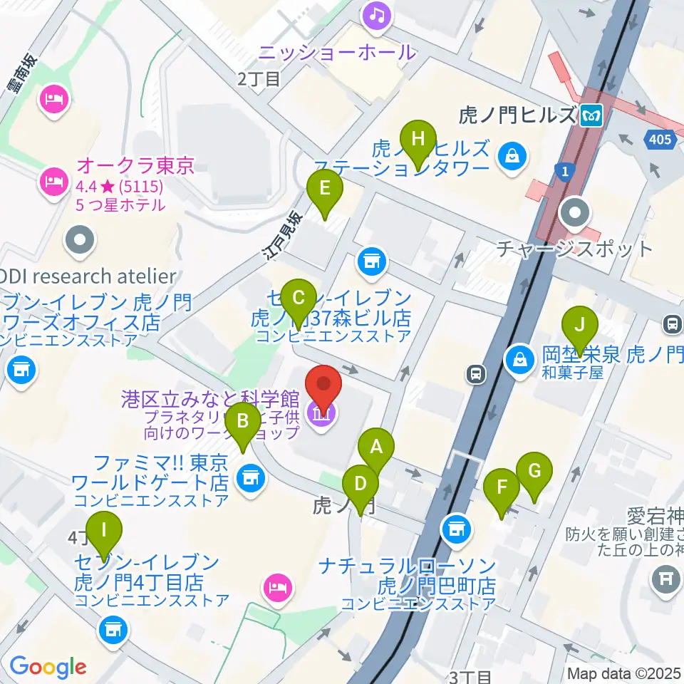 港区立みなと科学館周辺の駐車場・コインパーキング一覧地図