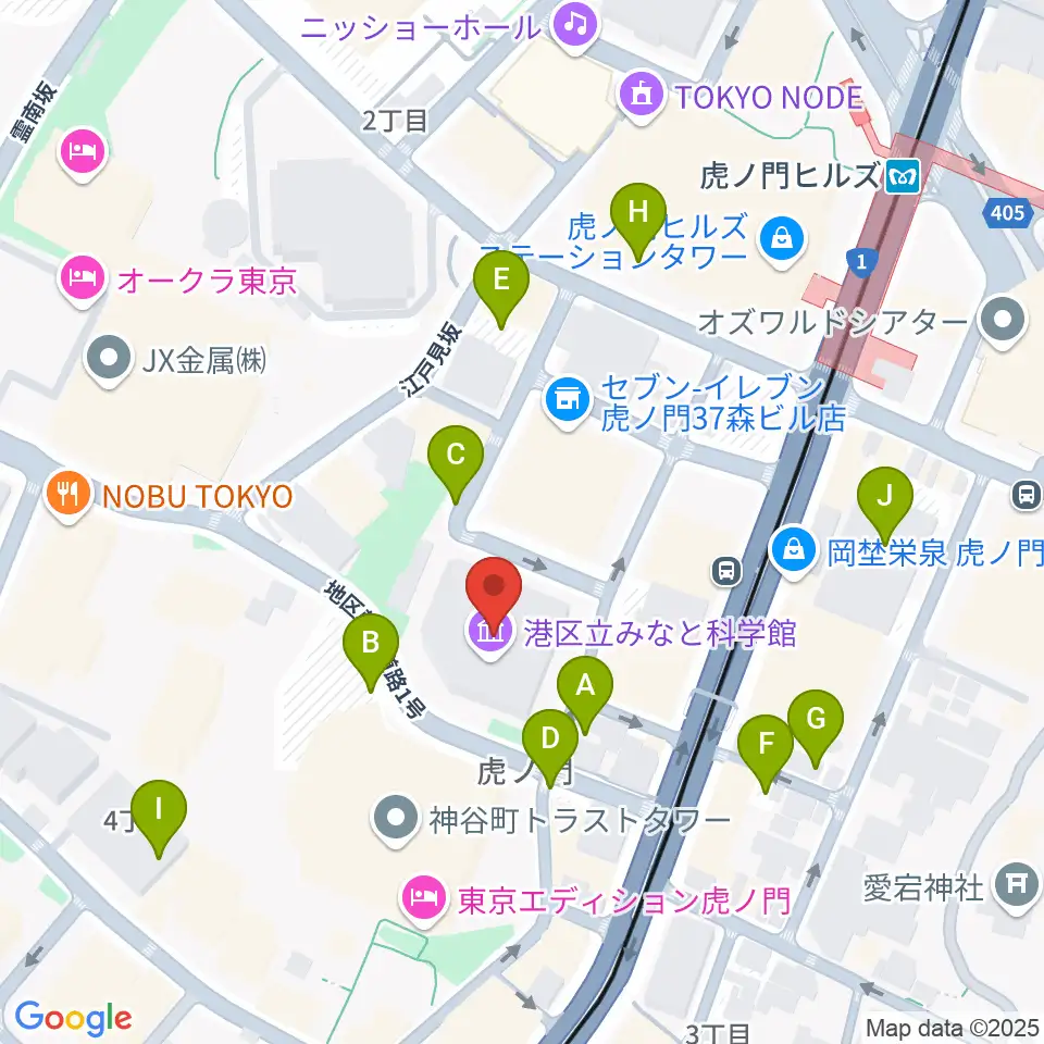 港区立みなと科学館周辺の駐車場・コインパーキング一覧地図