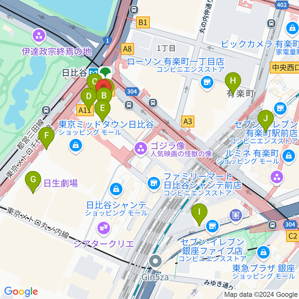 ベヒシュタイン・セントラム 東京周辺の駐車場・コインパーキング一覧地図