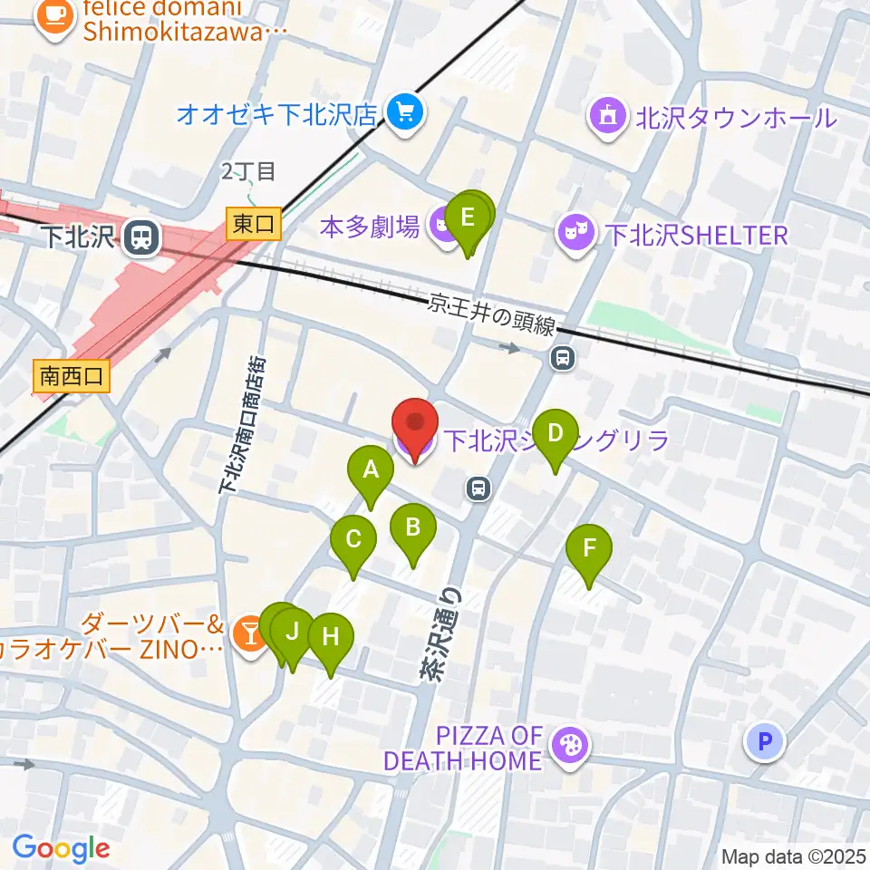 下北沢シャングリラ周辺の駐車場・コインパーキング一覧地図