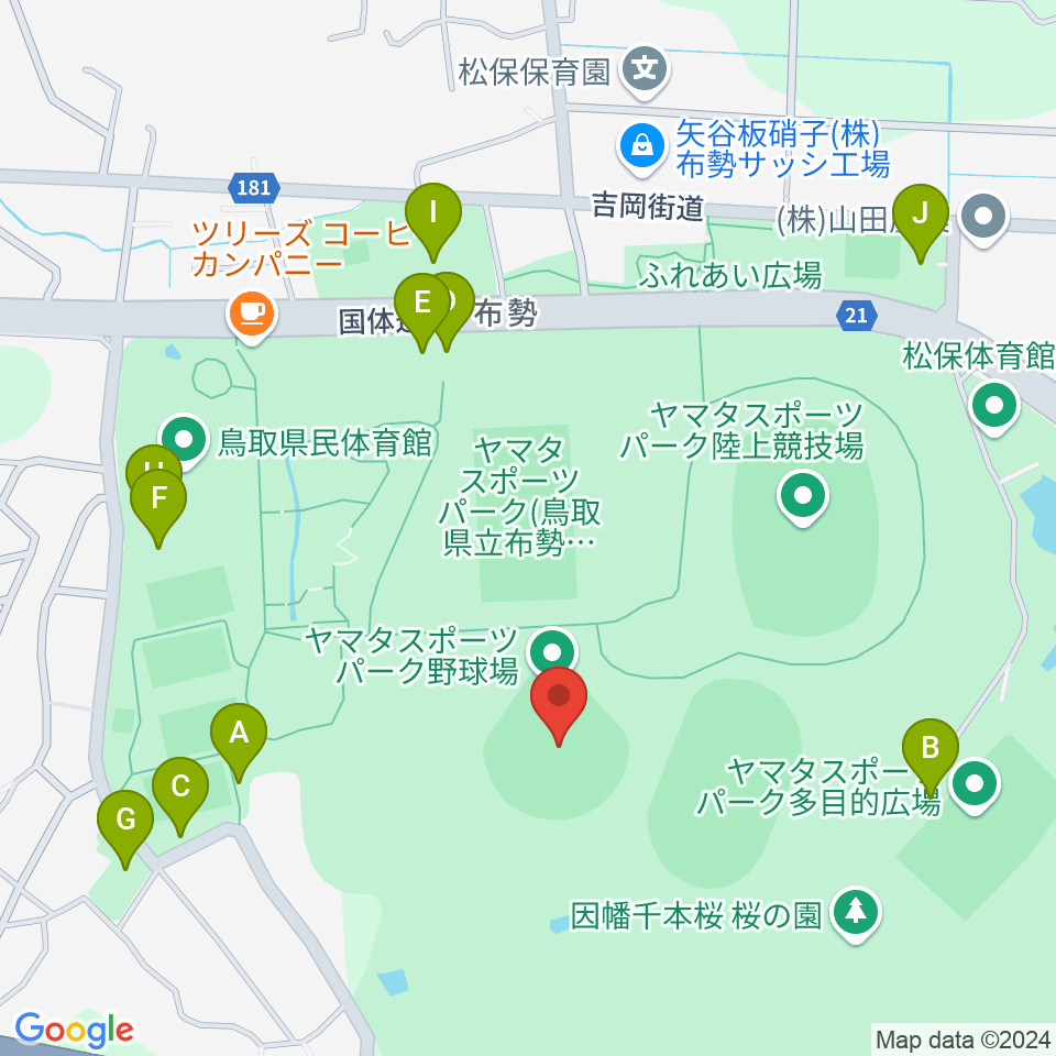 ヤマタスポーツパーク野球場周辺の駐車場・コインパーキング一覧地図