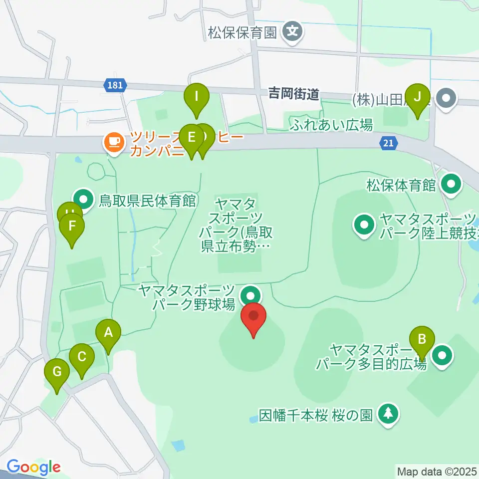 ヤマタスポーツパーク野球場周辺の駐車場・コインパーキング一覧地図