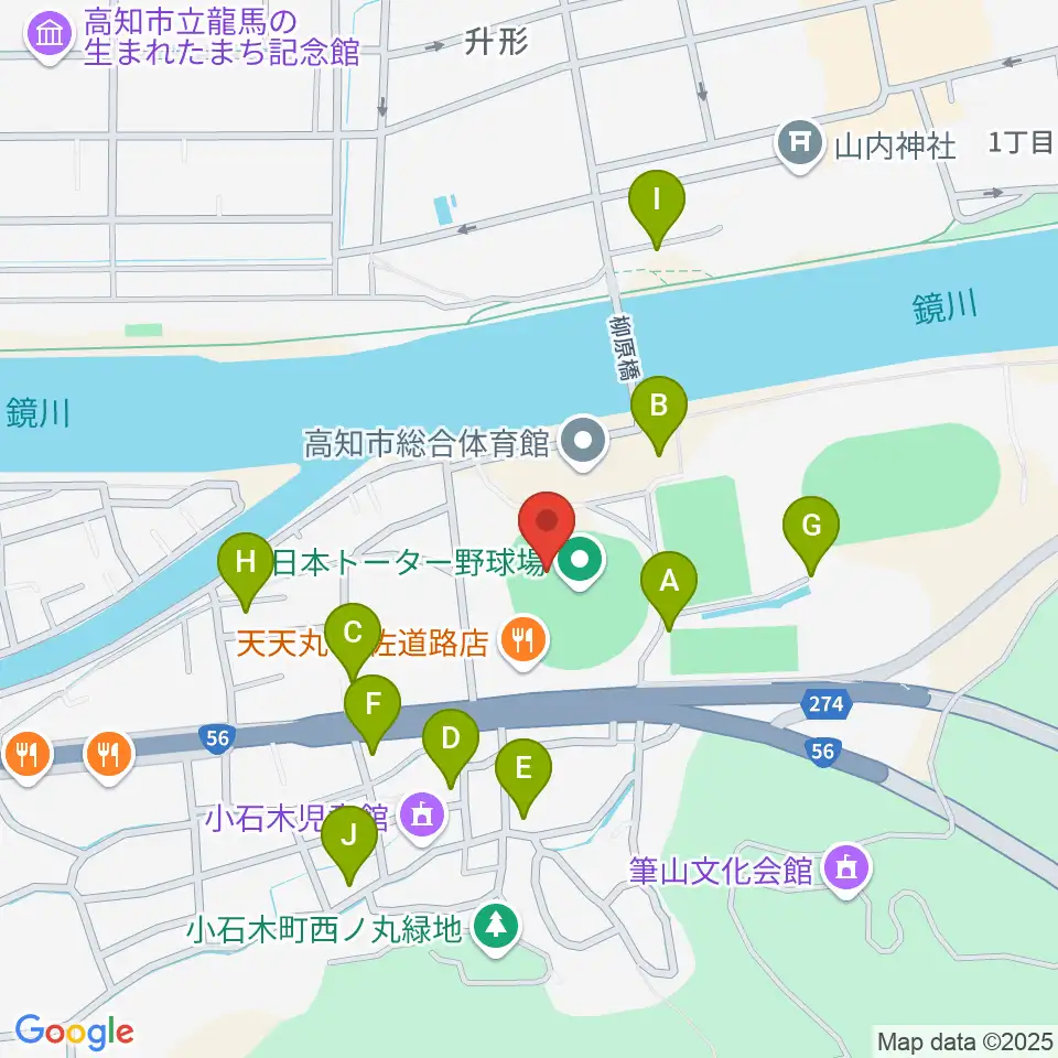 日本トーター野球場周辺の駐車場・コインパーキング一覧地図