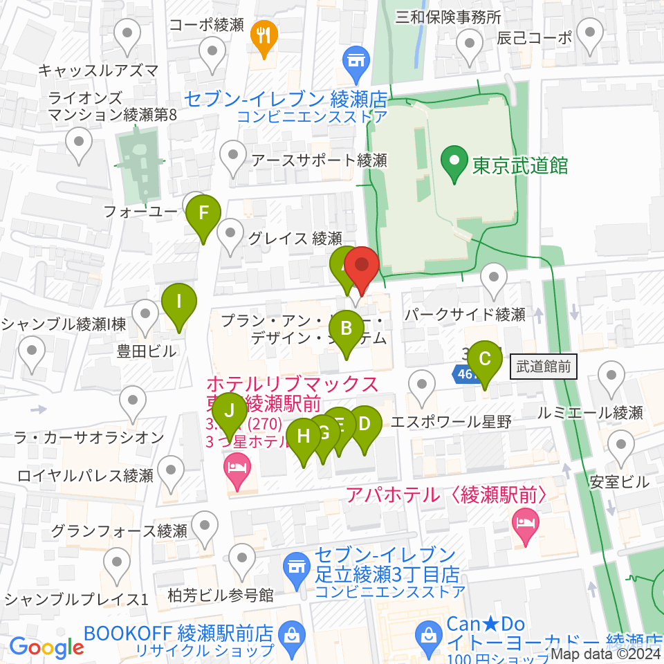 カフェオレーベルスタジオ周辺の駐車場・コインパーキング一覧地図