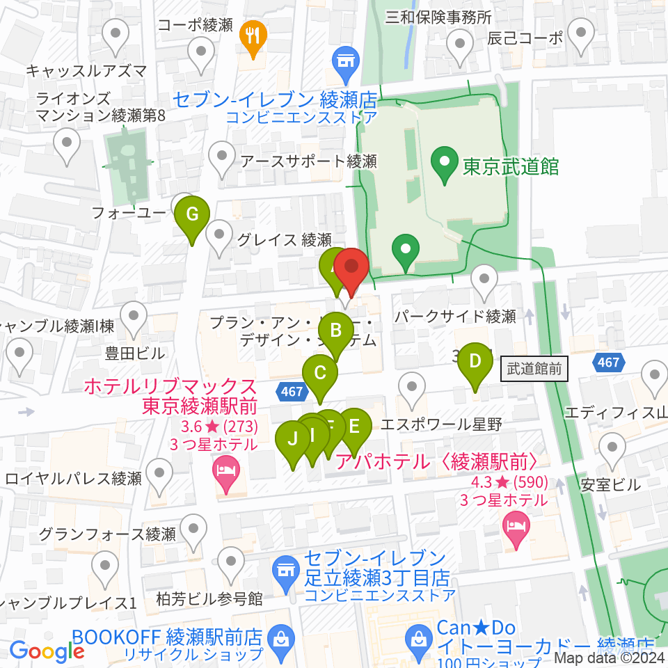 カフェオレーベルスタジオ周辺の駐車場・コインパーキング一覧地図