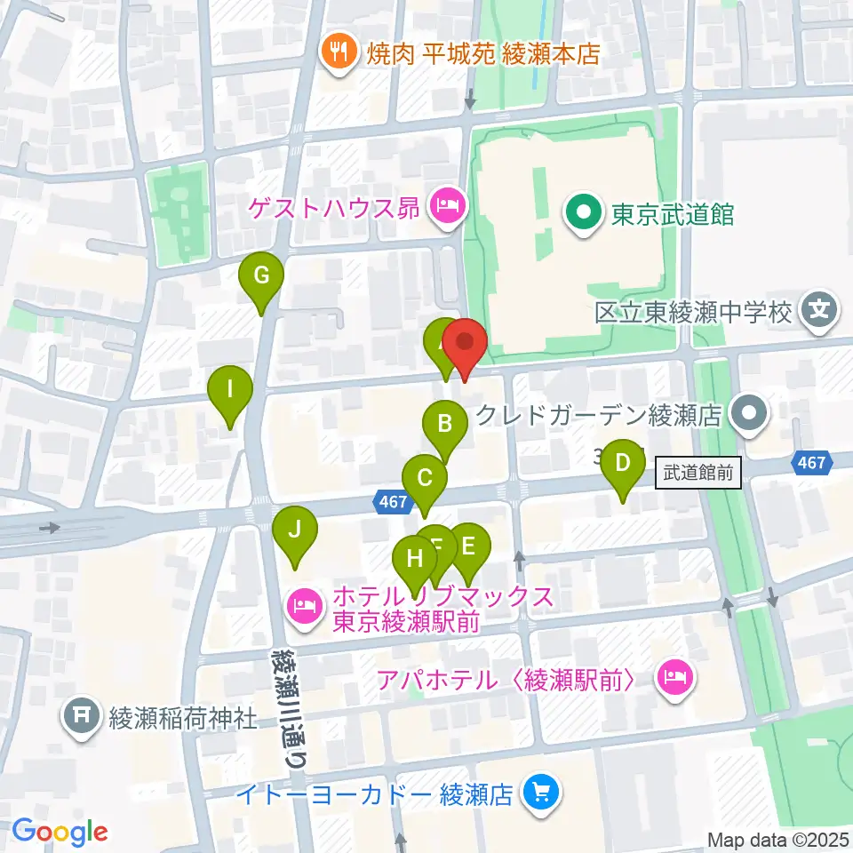 カフェオレーベルスタジオ周辺の駐車場・コインパーキング一覧地図