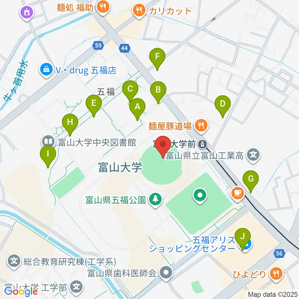 県営富山野球場周辺の駐車場・コインパーキング一覧地図