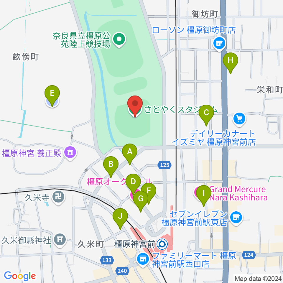 さとやくスタジアム周辺の駐車場・コインパーキング一覧地図