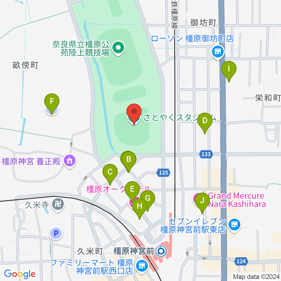 さとやくスタジアム周辺の駐車場・コインパーキング一覧地図