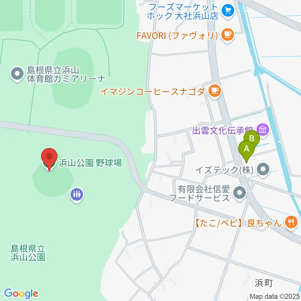 島根県立浜山公園野球場周辺の駐車場・コインパーキング一覧地図