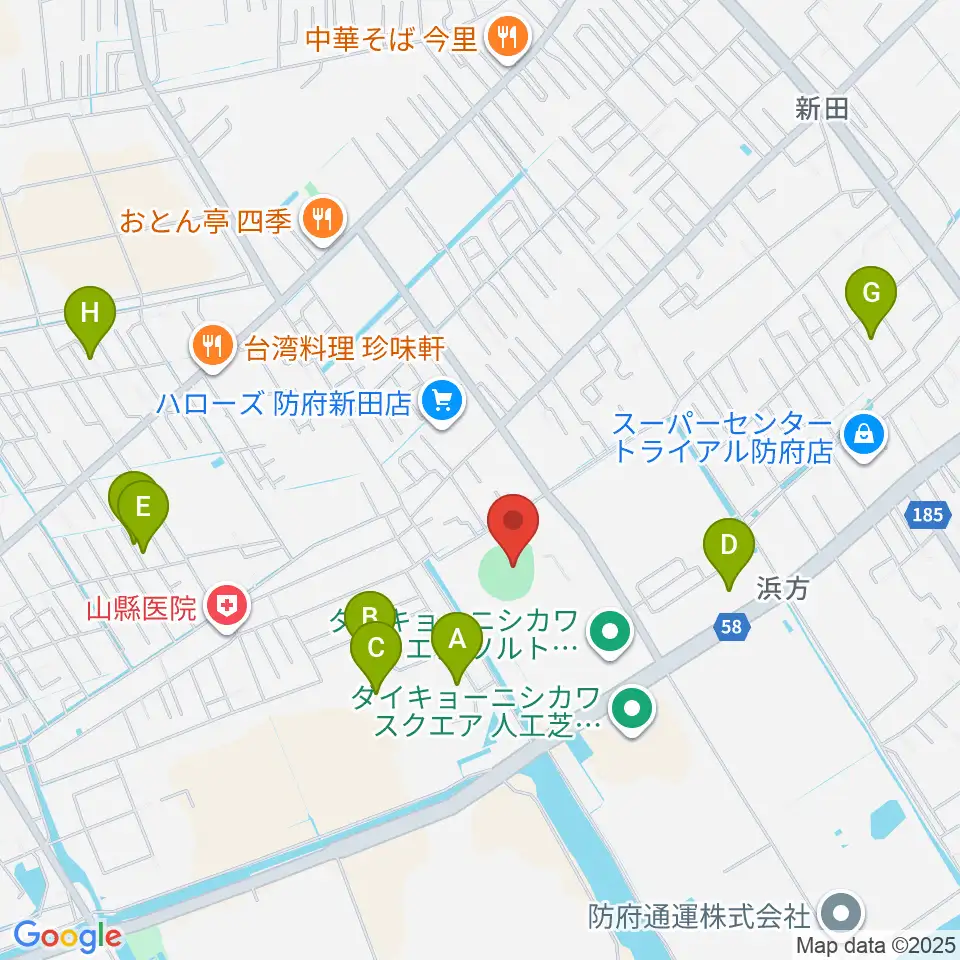 防府市スポーツセンター野球場周辺の駐車場・コインパーキング一覧地図