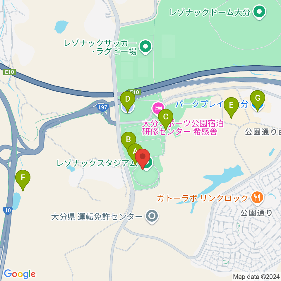 クラサススタジアム周辺の駐車場・コインパーキング一覧地図