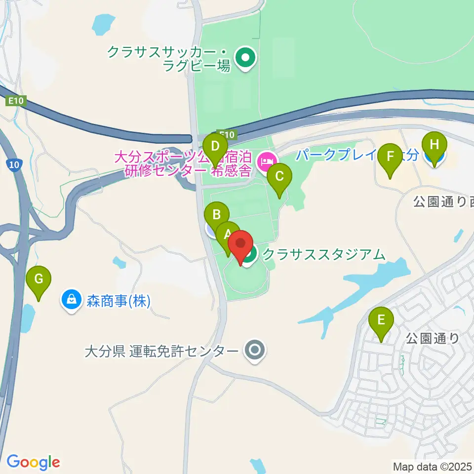 クラサススタジアム周辺の駐車場・コインパーキング一覧地図