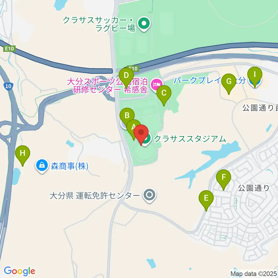 クラサススタジアム周辺の駐車場・コインパーキング一覧地図