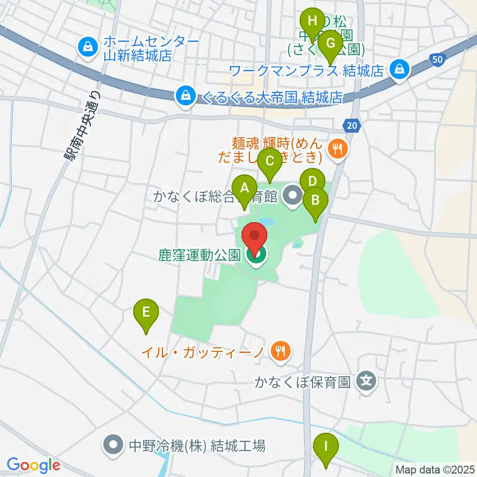 鹿窪運動公園野球場周辺の駐車場・コインパーキング一覧地図