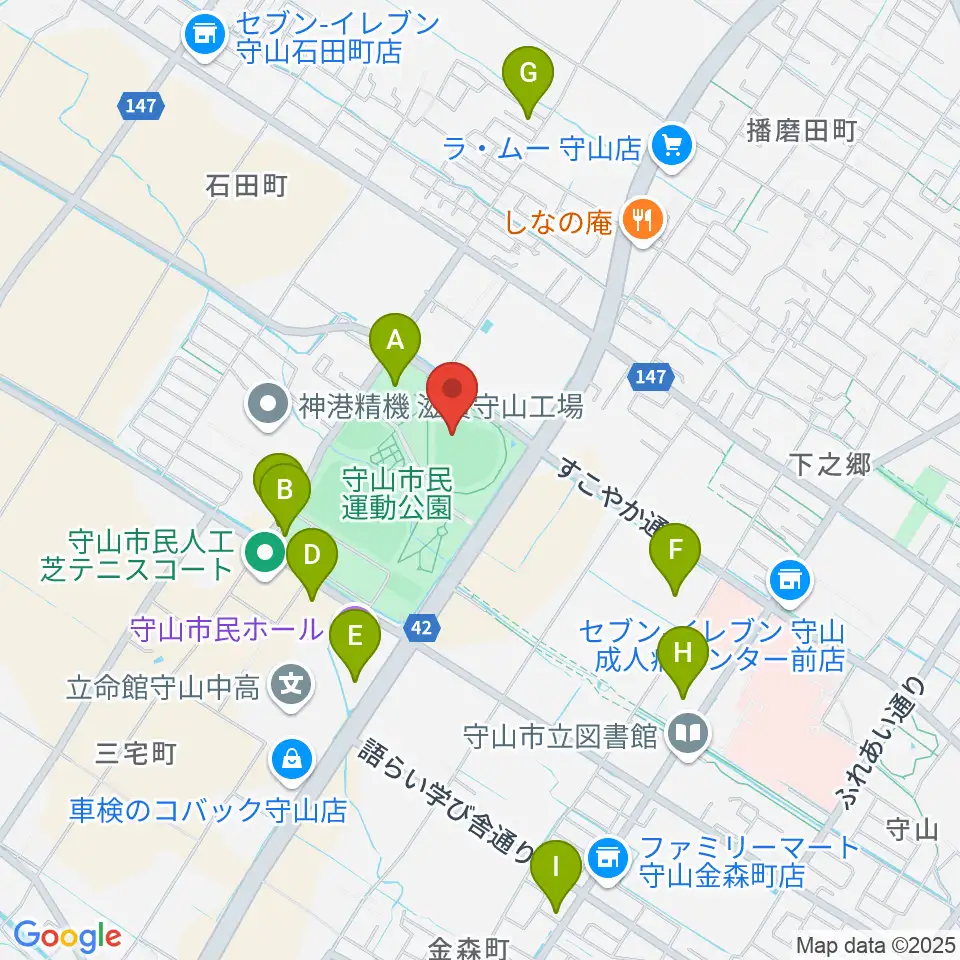 守山市民球場周辺の駐車場・コインパーキング一覧地図