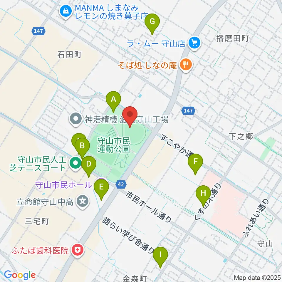 守山市民球場周辺の駐車場・コインパーキング一覧地図