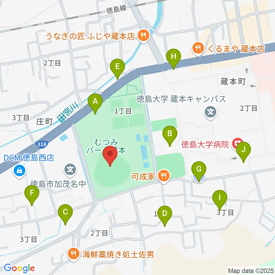 むつみスタジアム周辺の駐車場・コインパーキング一覧地図
