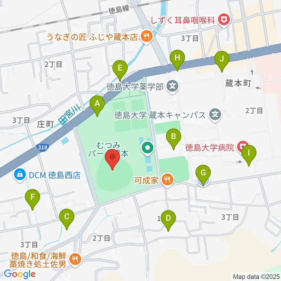 むつみスタジアム周辺の駐車場・コインパーキング一覧地図