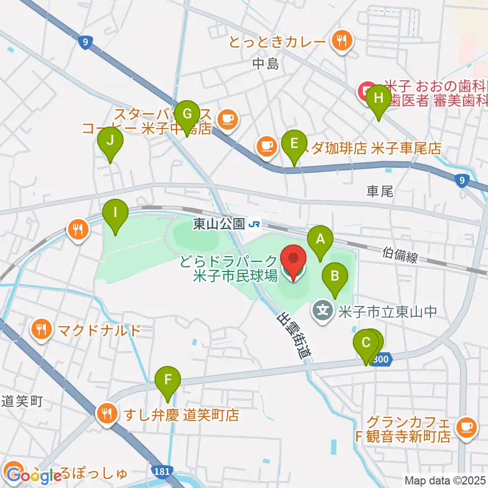 どらドラパーク米子市民球場周辺の駐車場・コインパーキング一覧地図
