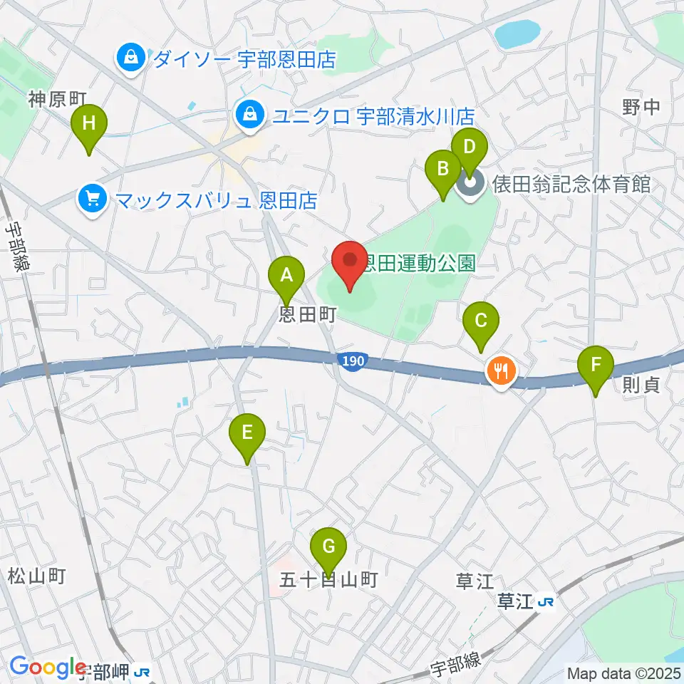 ユーピーアールスタジアム周辺の駐車場・コインパーキング一覧地図