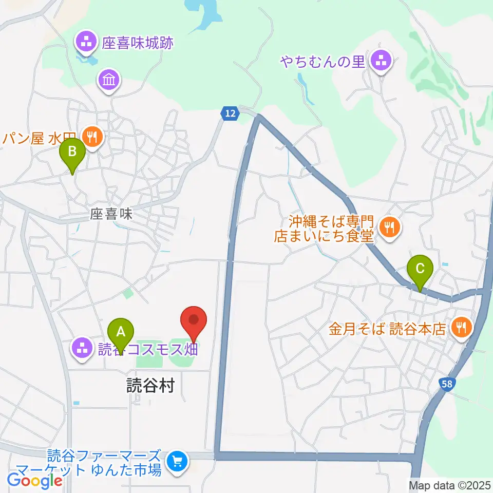 オキハム読谷平和の森球場周辺の駐車場・コインパーキング一覧地図