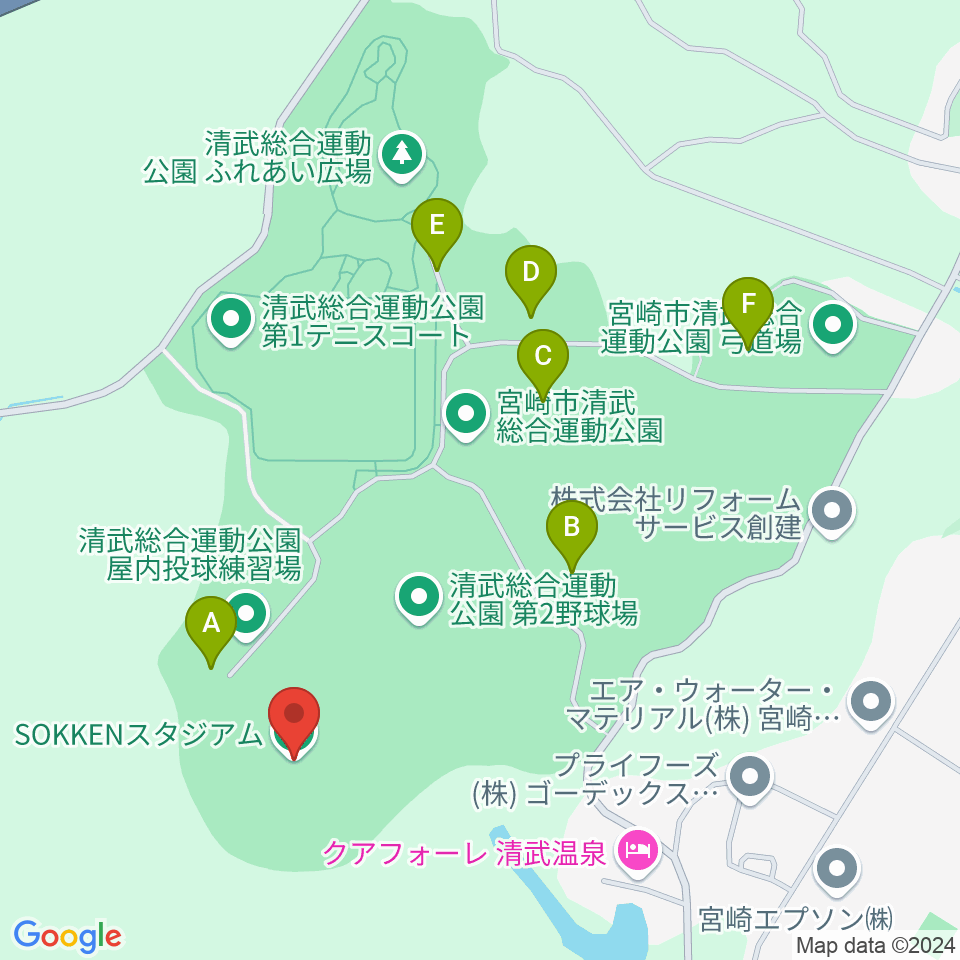 SOKKENスタジアム周辺の駐車場・コインパーキング一覧地図