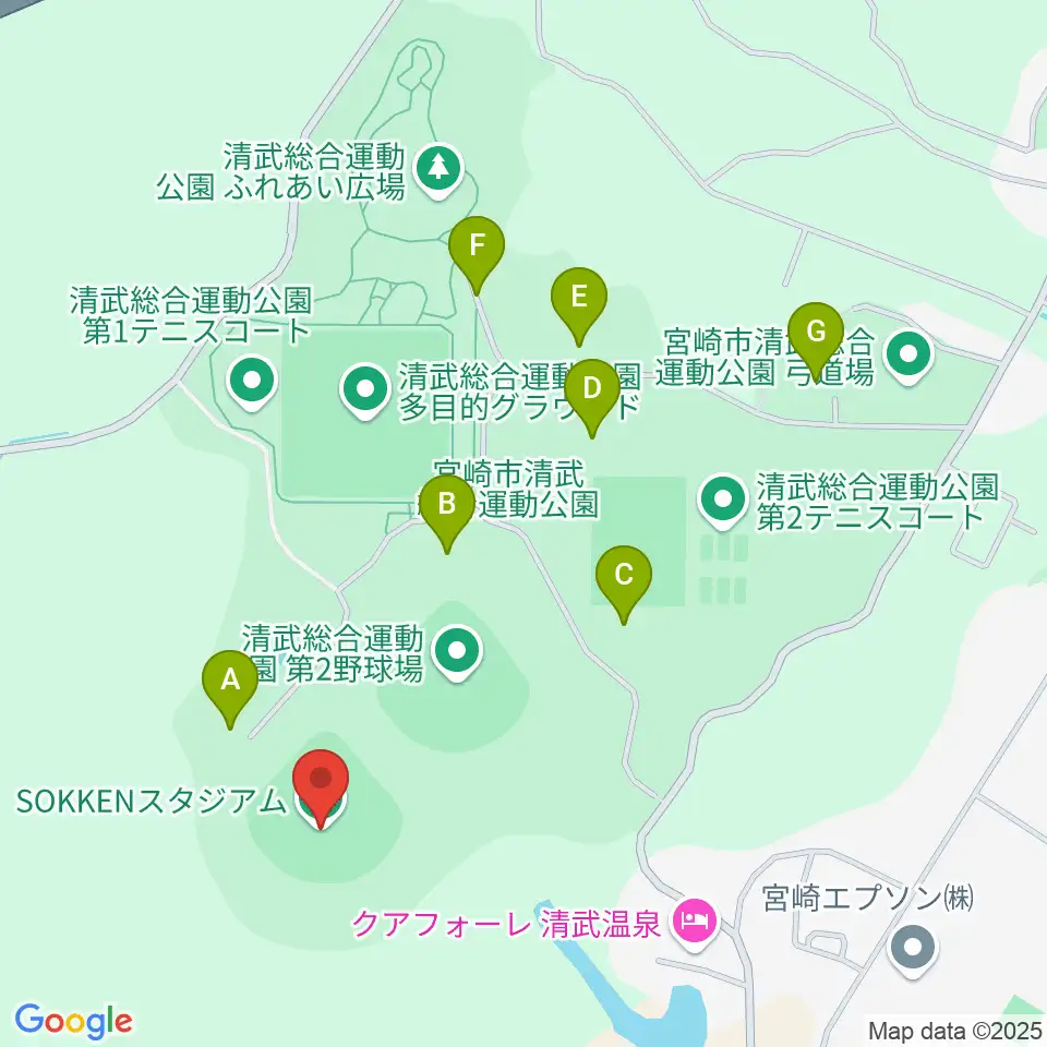 SOKKENスタジアム周辺の駐車場・コインパーキング一覧地図