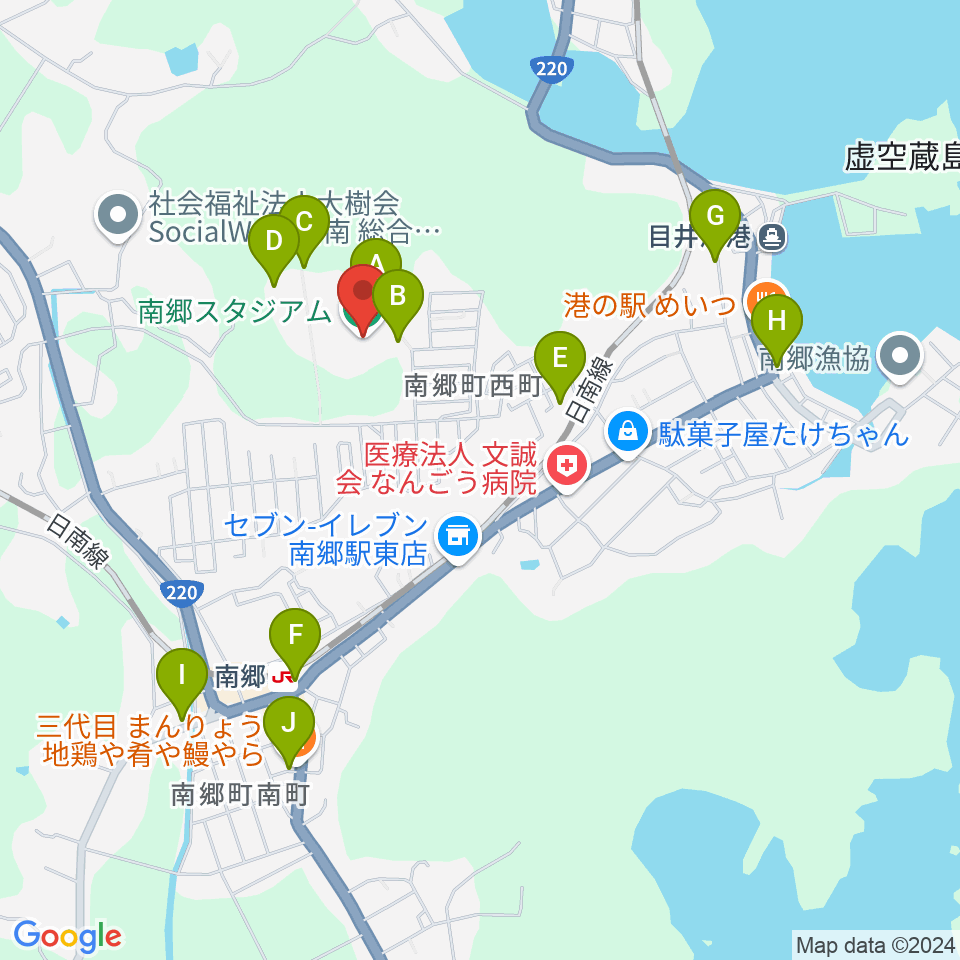 南郷町中央公園野球場周辺の駐車場・コインパーキング一覧地図