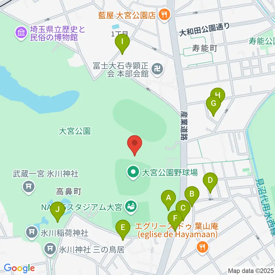 埼玉県営大宮公園野球場周辺の駐車場・コインパーキング一覧地図