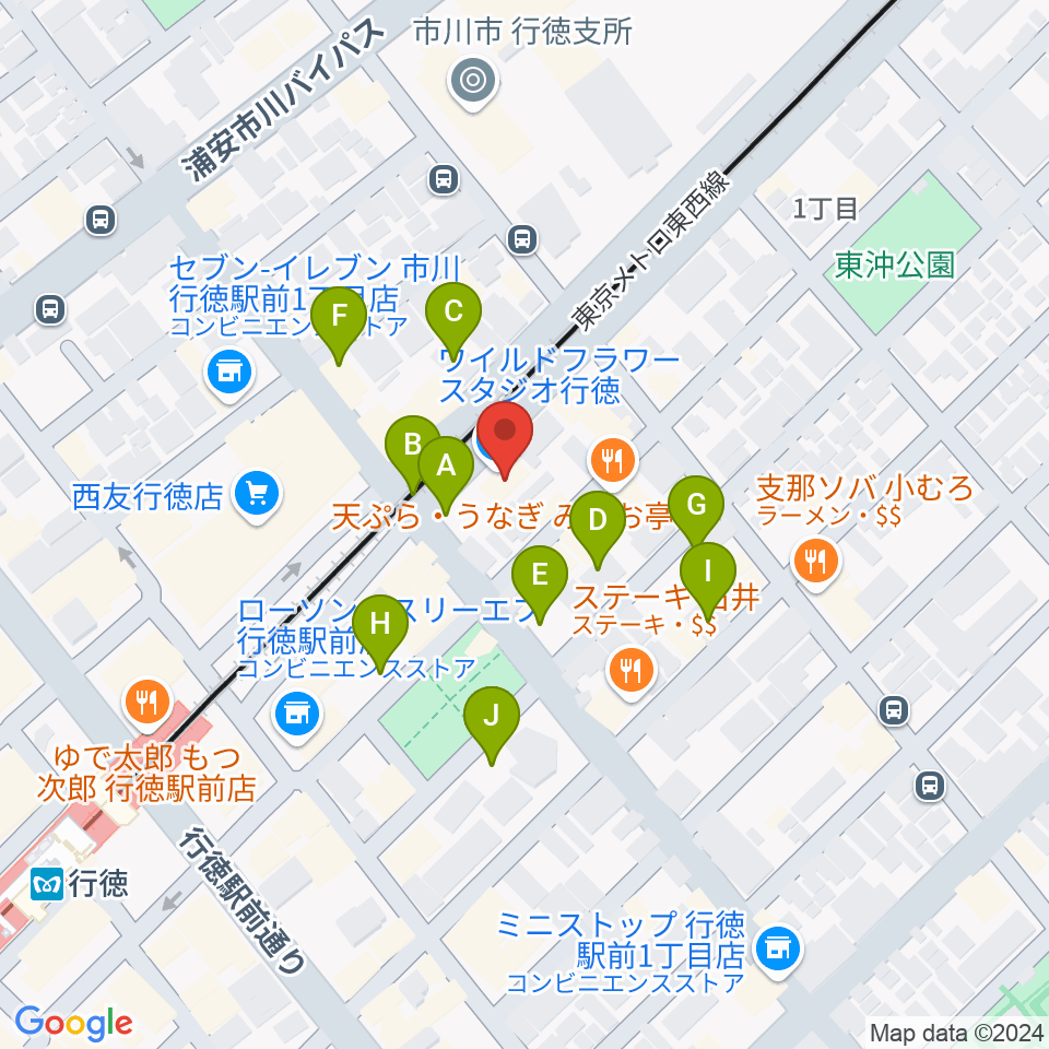 ワイルドフラワー・スタジオ行徳周辺の駐車場・コインパーキング一覧地図