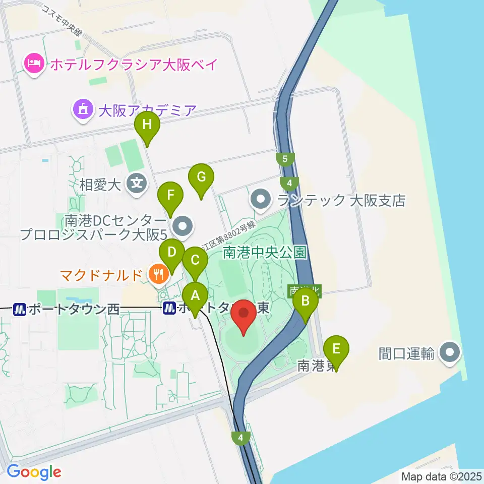 GOSANDO南港野球場周辺の駐車場・コインパーキング一覧地図