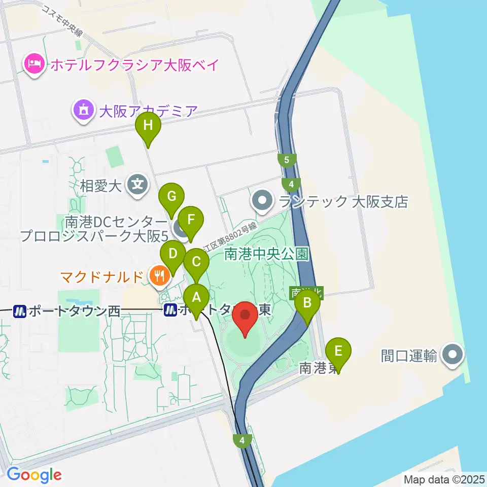 GOSANDO南港野球場周辺の駐車場・コインパーキング一覧地図