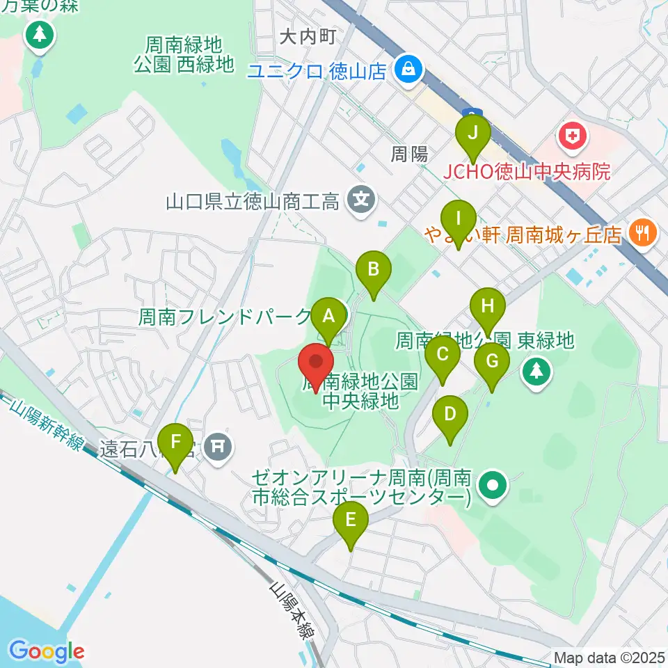 周南市野球場周辺の駐車場・コインパーキング一覧地図