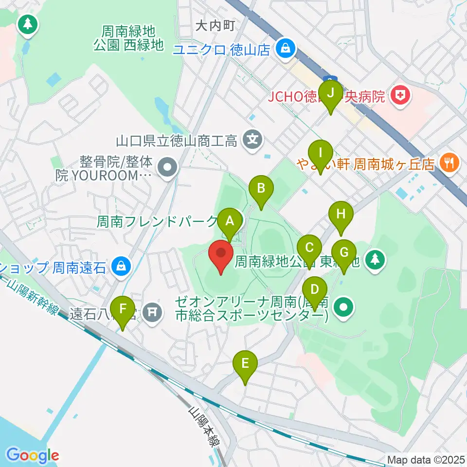 周南市野球場周辺の駐車場・コインパーキング一覧地図