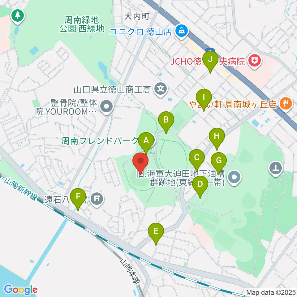 周南市野球場周辺の駐車場・コインパーキング一覧地図