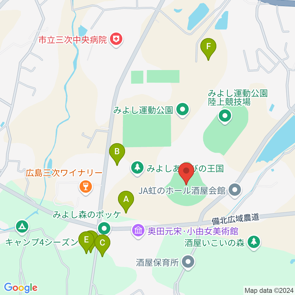 電光石火きんさいスタジアム三次周辺の駐車場・コインパーキング一覧地図