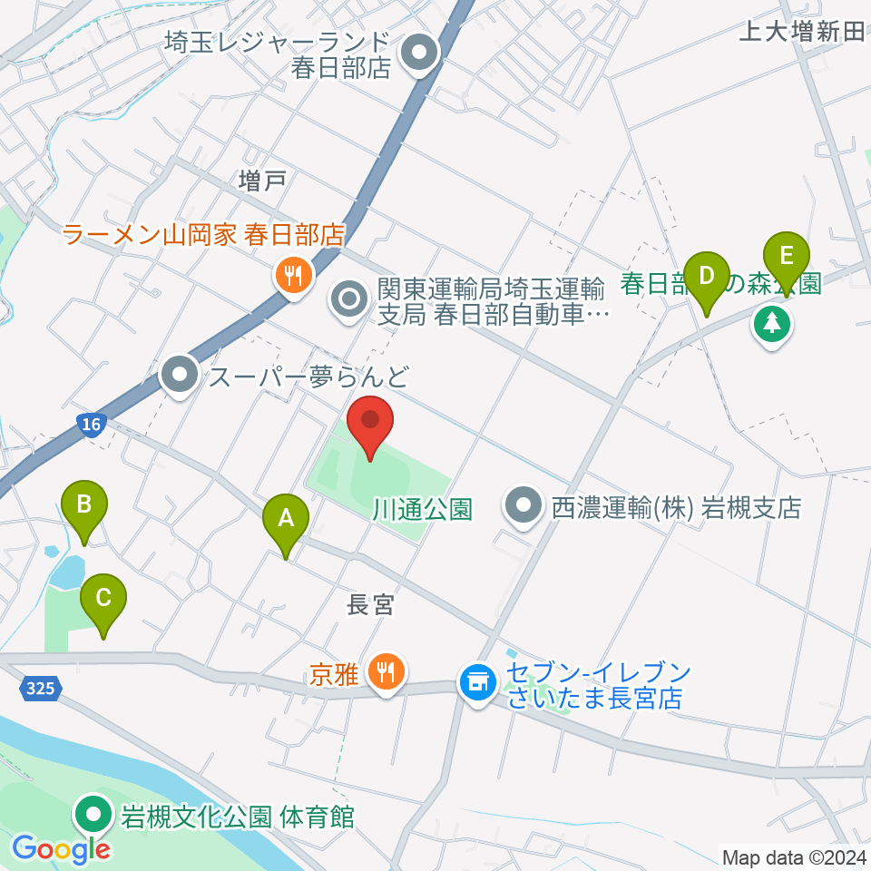 やまぶきスタジアム周辺の駐車場・コインパーキング一覧地図