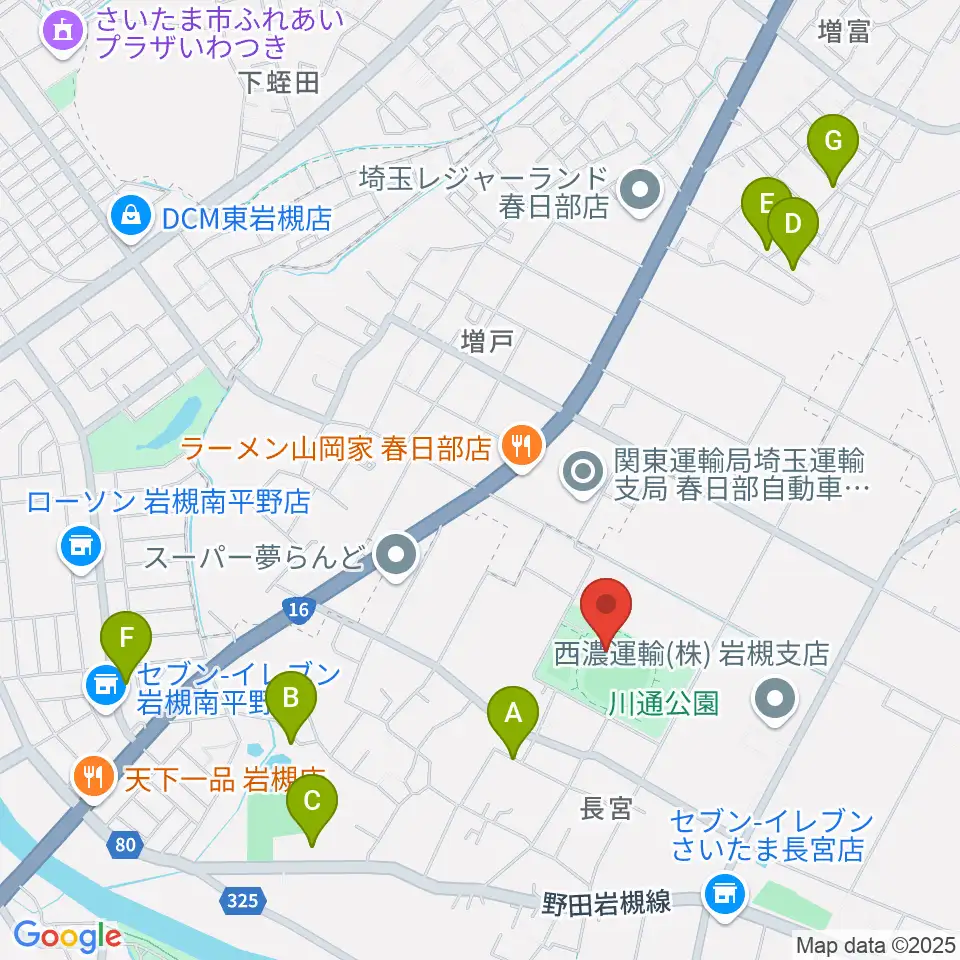 やまぶきスタジアム周辺の駐車場・コインパーキング一覧地図