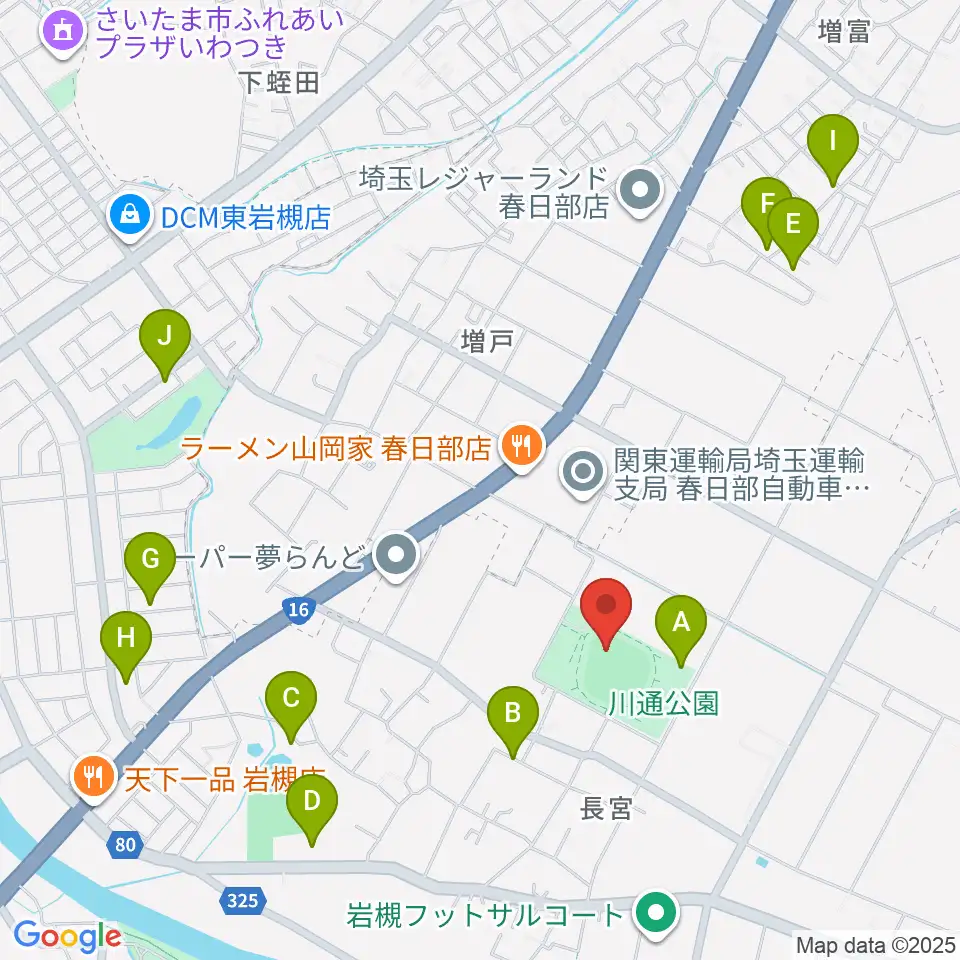やまぶきスタジアム周辺の駐車場・コインパーキング一覧地図