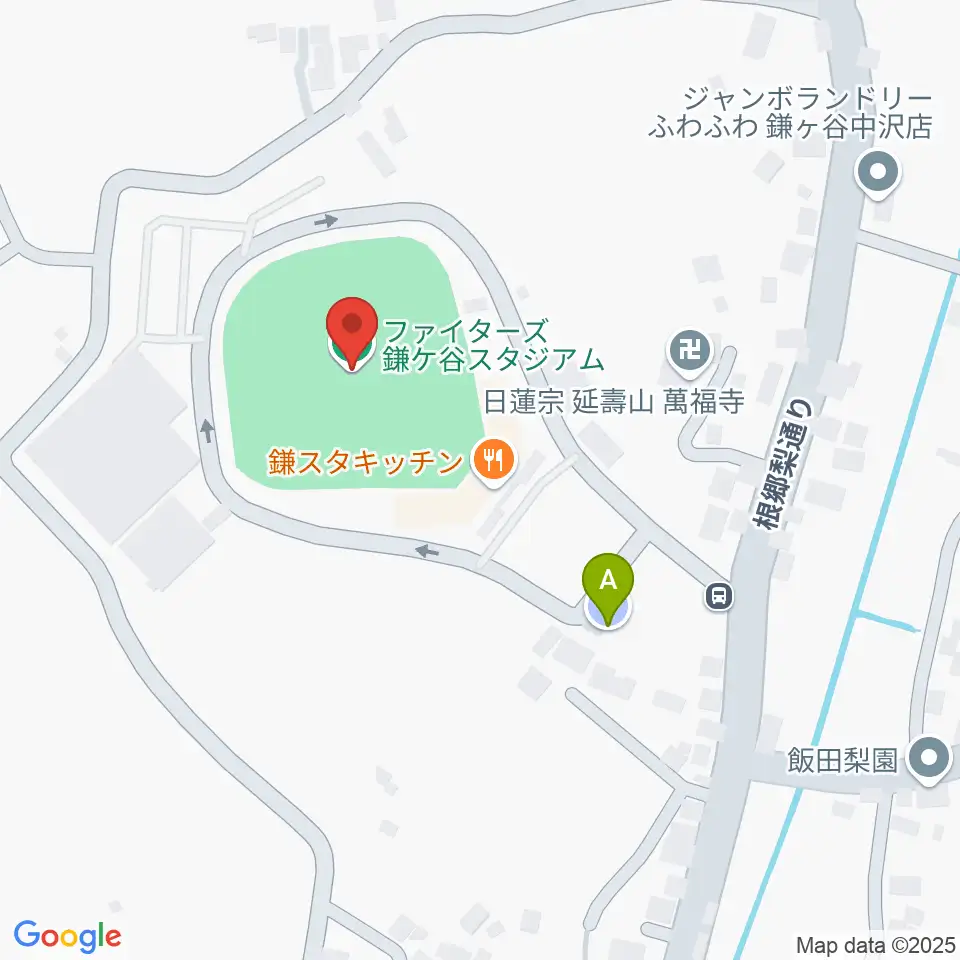 ファイターズ鎌ケ谷スタジアム周辺の駐車場・コインパーキング一覧地図