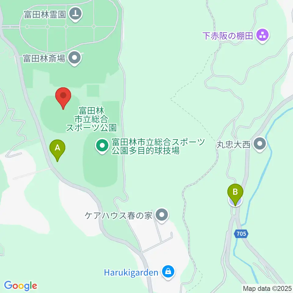 富田林バファローズスタジアム周辺の駐車場・コインパーキング一覧地図