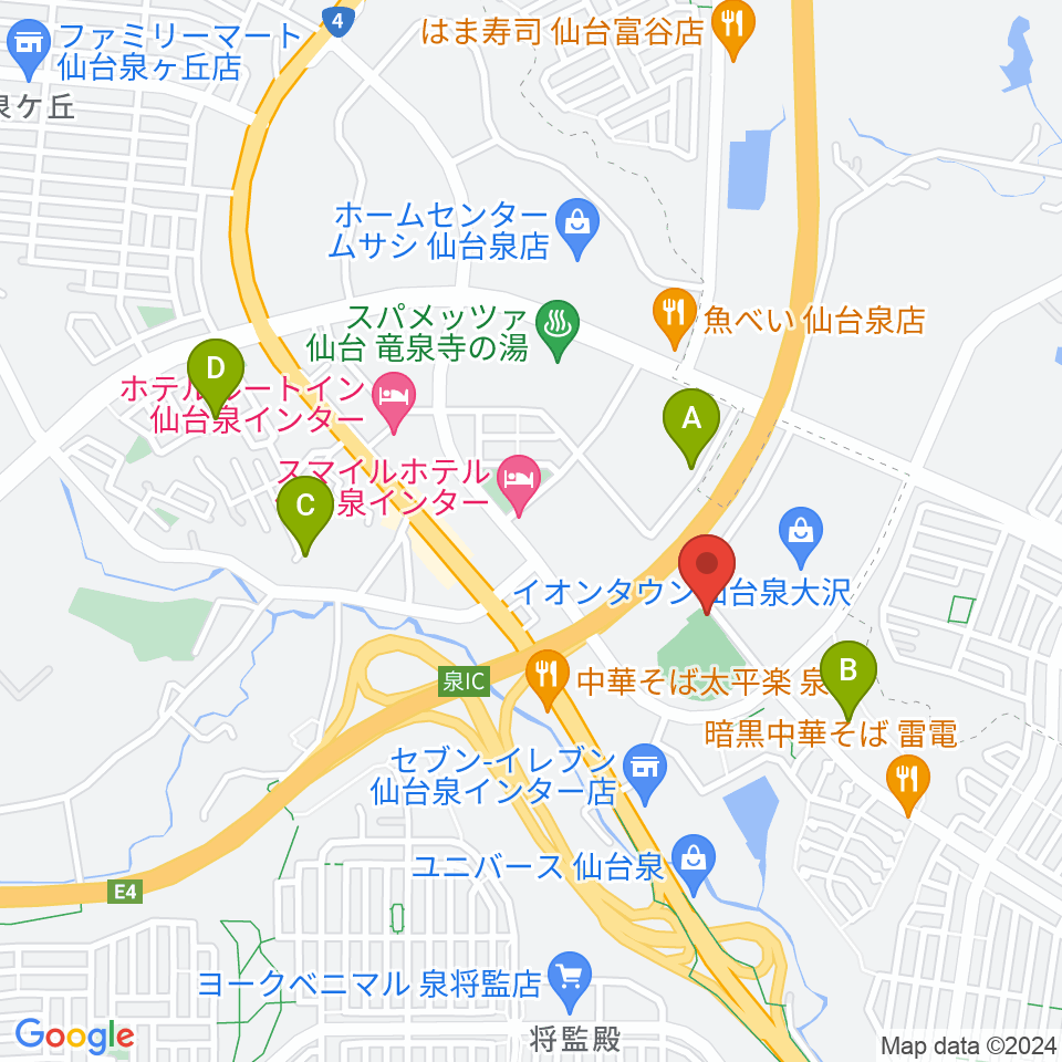 ウェルファムフーズ森林どりスタジアム泉周辺の駐車場・コインパーキング一覧地図