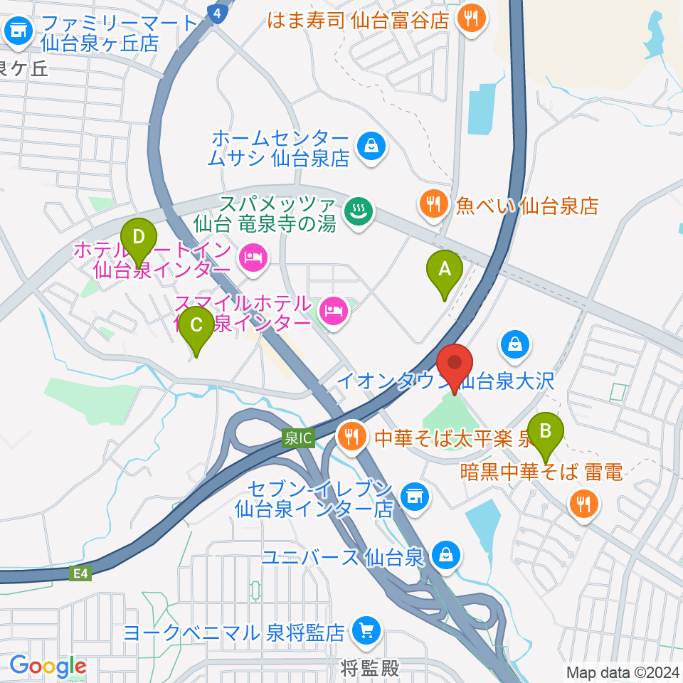 ウェルファムフーズ森林どりスタジアム泉周辺の駐車場・コインパーキング一覧地図