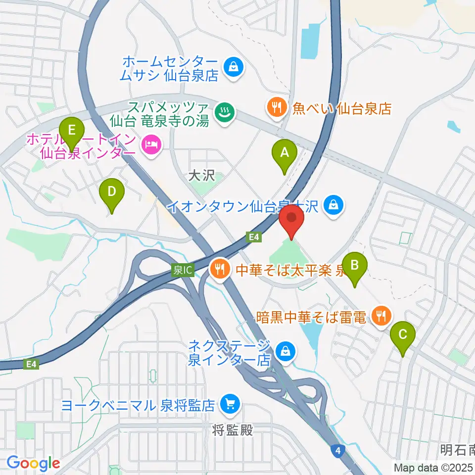 森林どりスタジアム泉周辺の駐車場・コインパーキング一覧地図