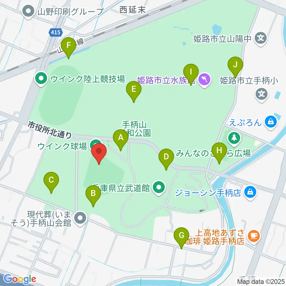 ウインク球場周辺の駐車場・コインパーキング一覧地図